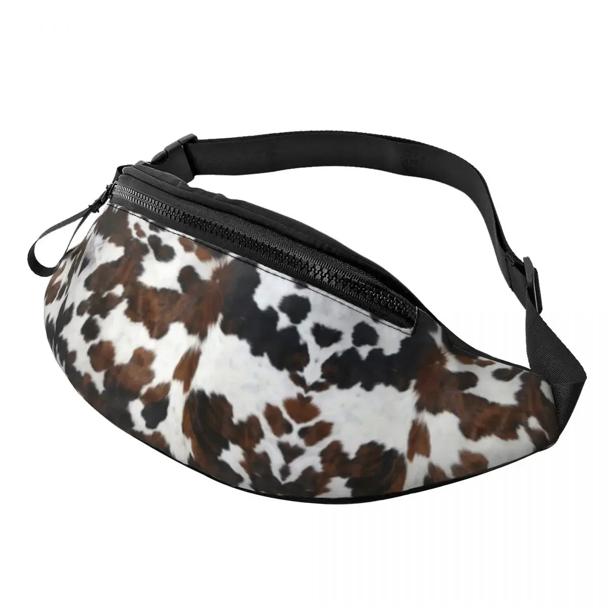 printed Cowhide waist bag