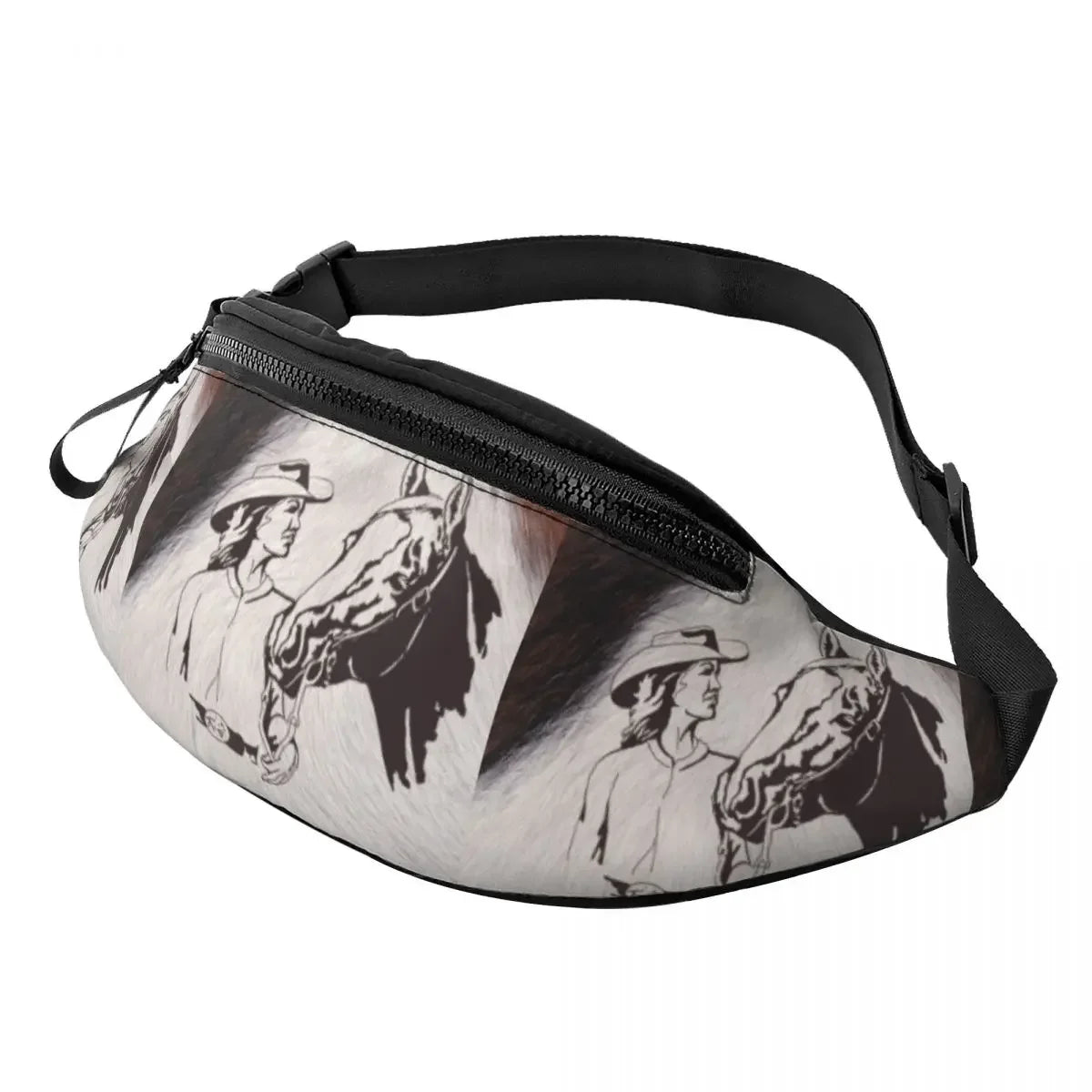 printed Cowhide waist bag