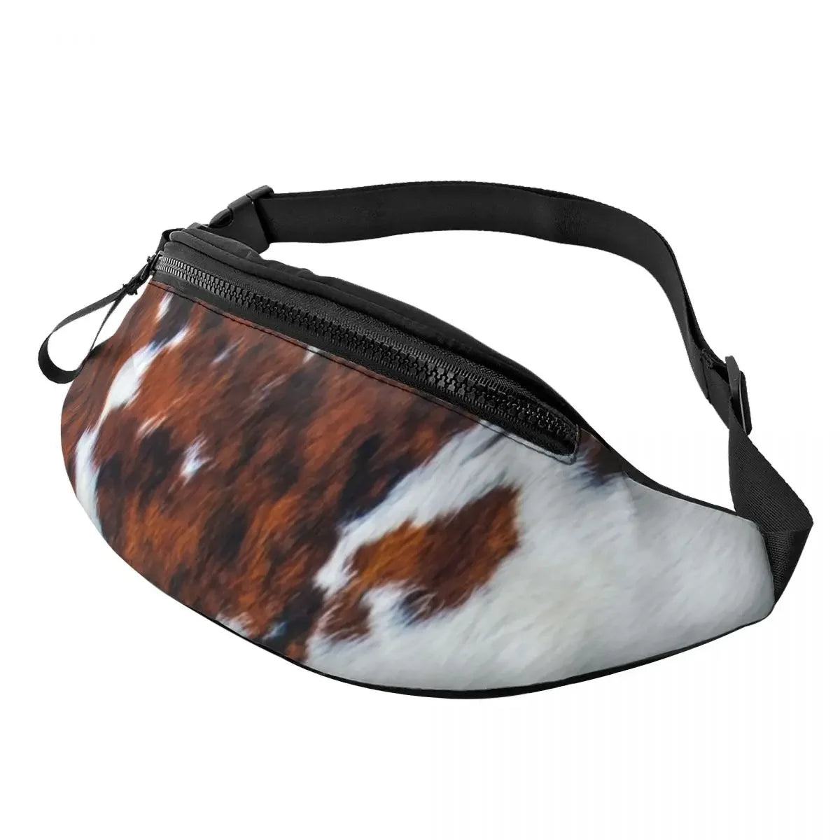 printed Cowhide waist bag