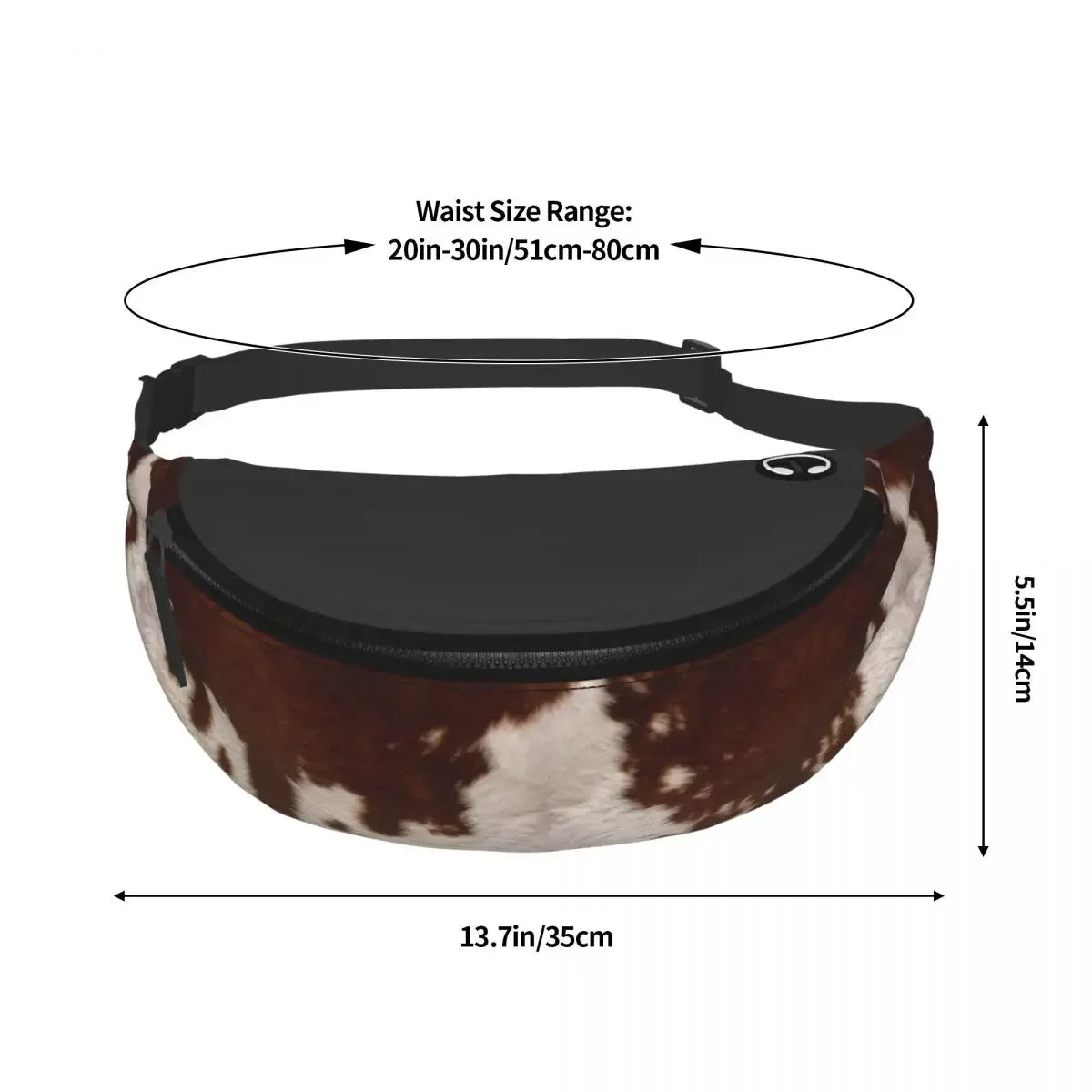 printed Cowhide waist bag