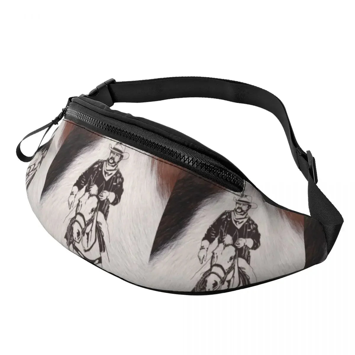 printed Cowhide waist bag