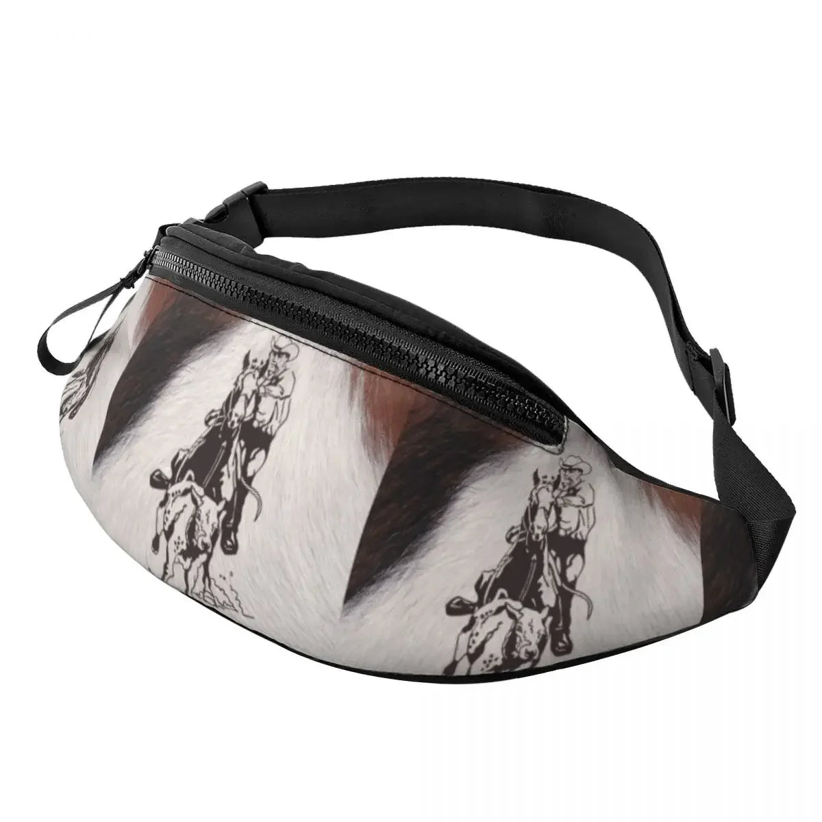 printed Cowhide waist bag