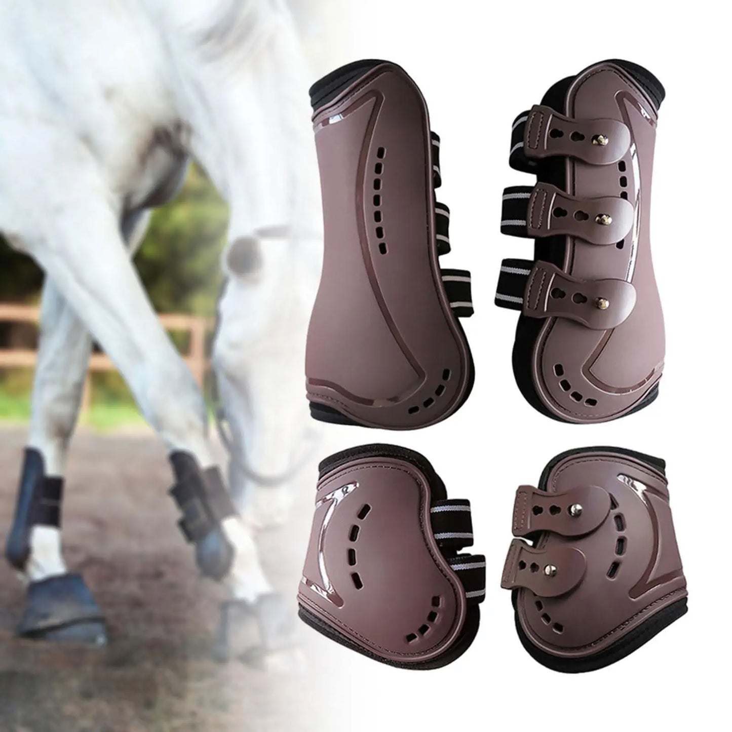 4x Horse Boots Tendon Protector Support