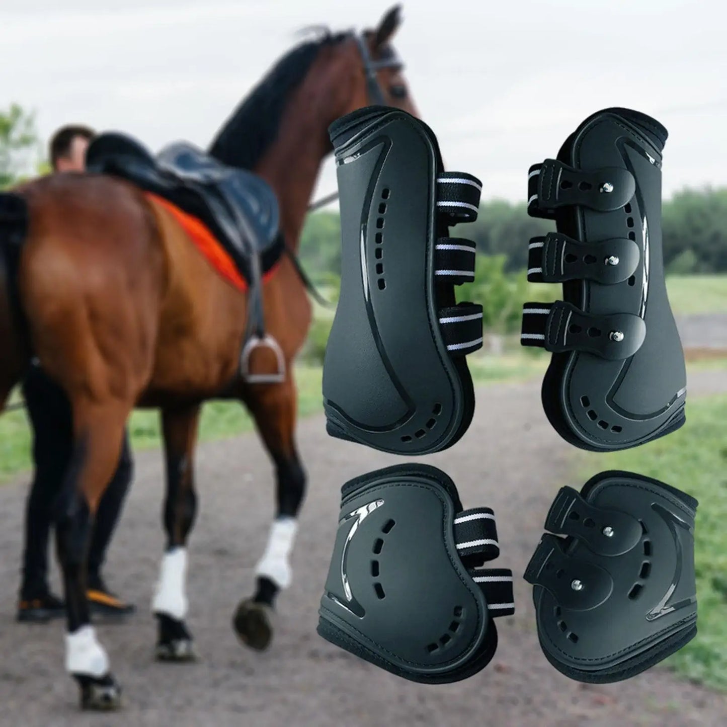 4x Horse Boots Tendon Protector Support