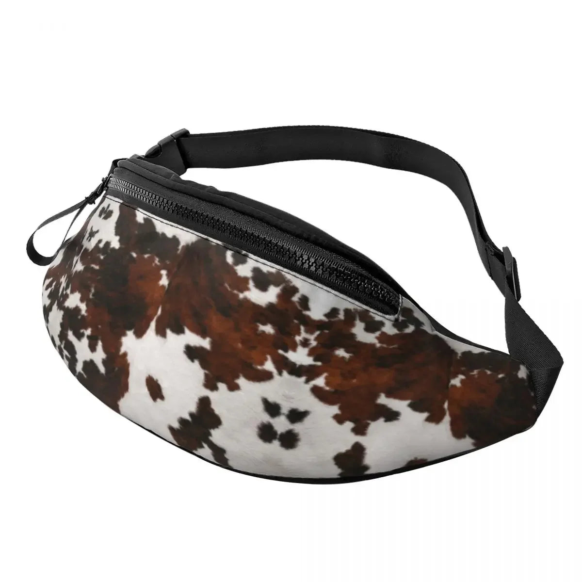 printed Cowhide waist bag