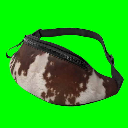 printed Cowhide waist bag