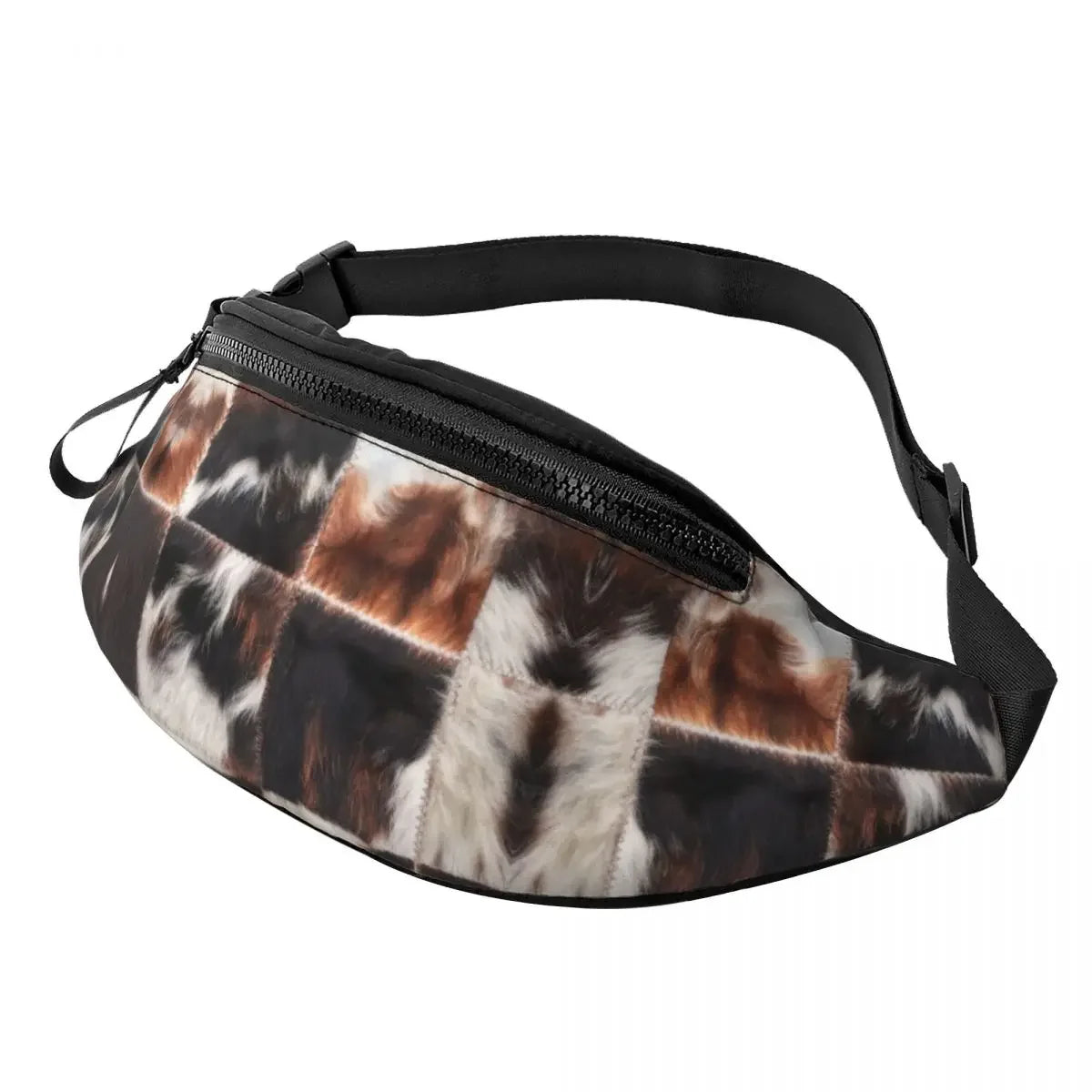 printed Cowhide waist bag