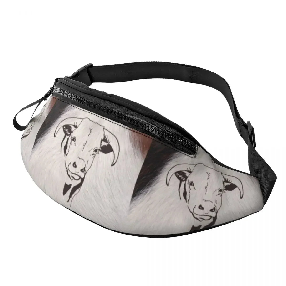 printed Cowhide waist bag